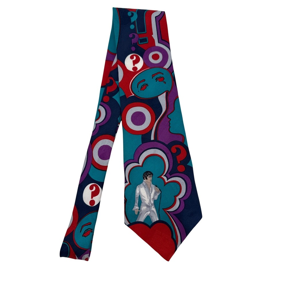 Elvis Presley The Elvis Collections Superba Silk Necktie‎ Mens Hologram 56 3/4"